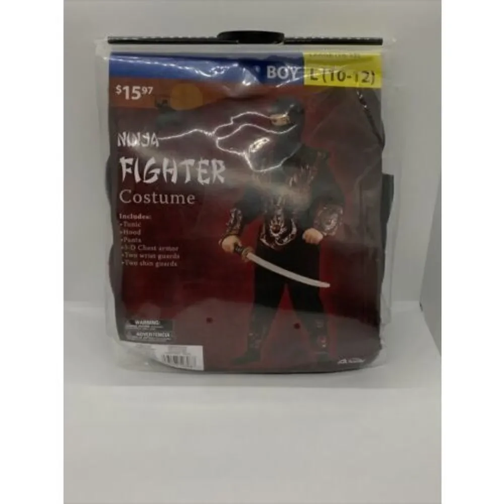 Fun World Ninja Fighter Boys 6pc Costume Size L(10-12)
